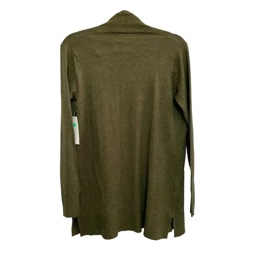 Pink Clover Stitch Fix Open Front Olive Cardigan Sweater Small NWT Lightweight - Picture 3 of 13